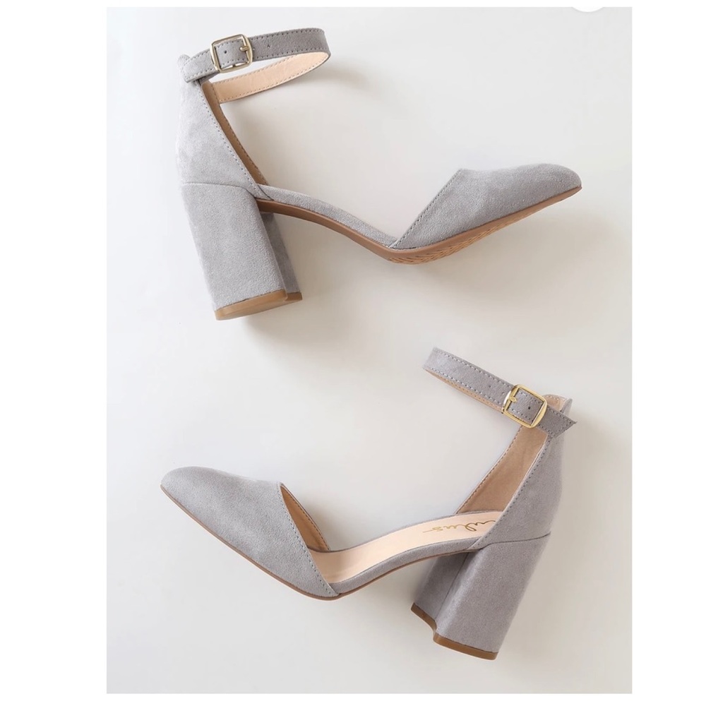 Suede gray heels from Lulus 🤍